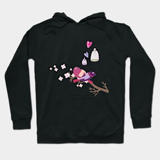 Love birds Cherry Blossom Hoodie